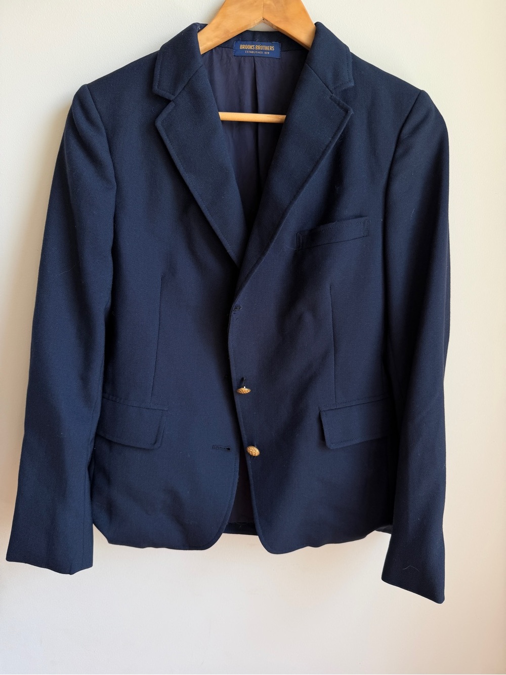 VTG Brooks Brothers Oxford Blazer Jacket Gold Buttons Womens Small